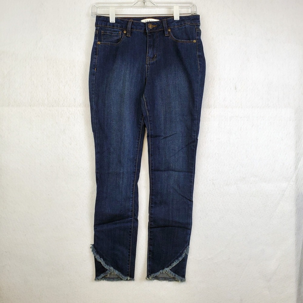 Eunina Jeans Blue Frayed Tulip Hem Skinny Women's Size 27